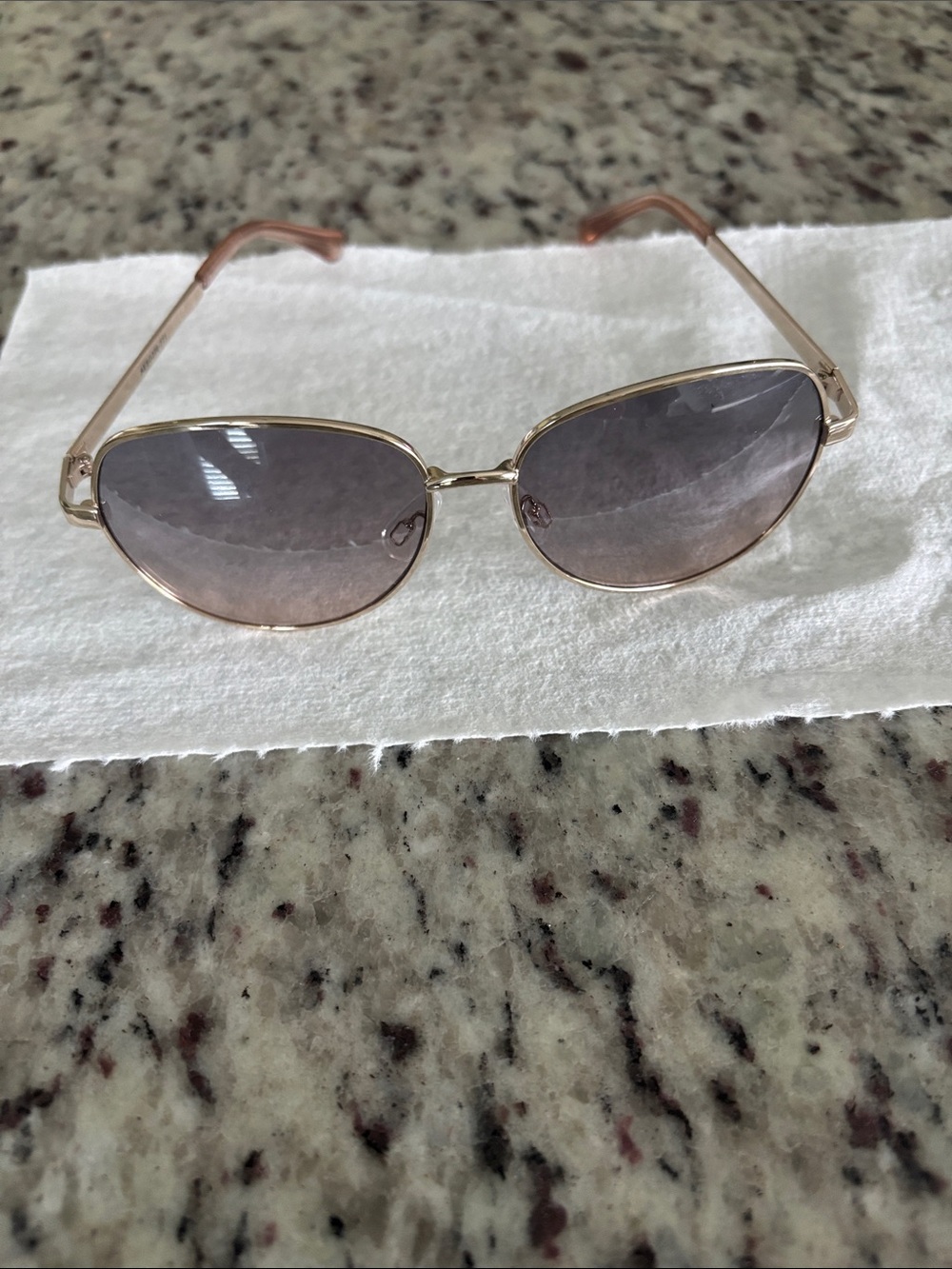 Gold Frame Pink-Tinted Women’s Sunglasses